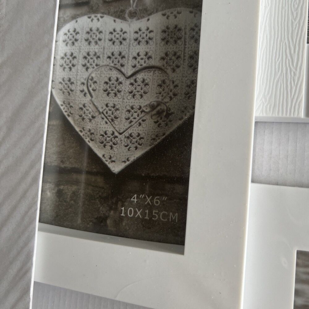 Multi Photo Picture White Frame House Decorative w/Glass 4-Inserts - Picture 4 of 9